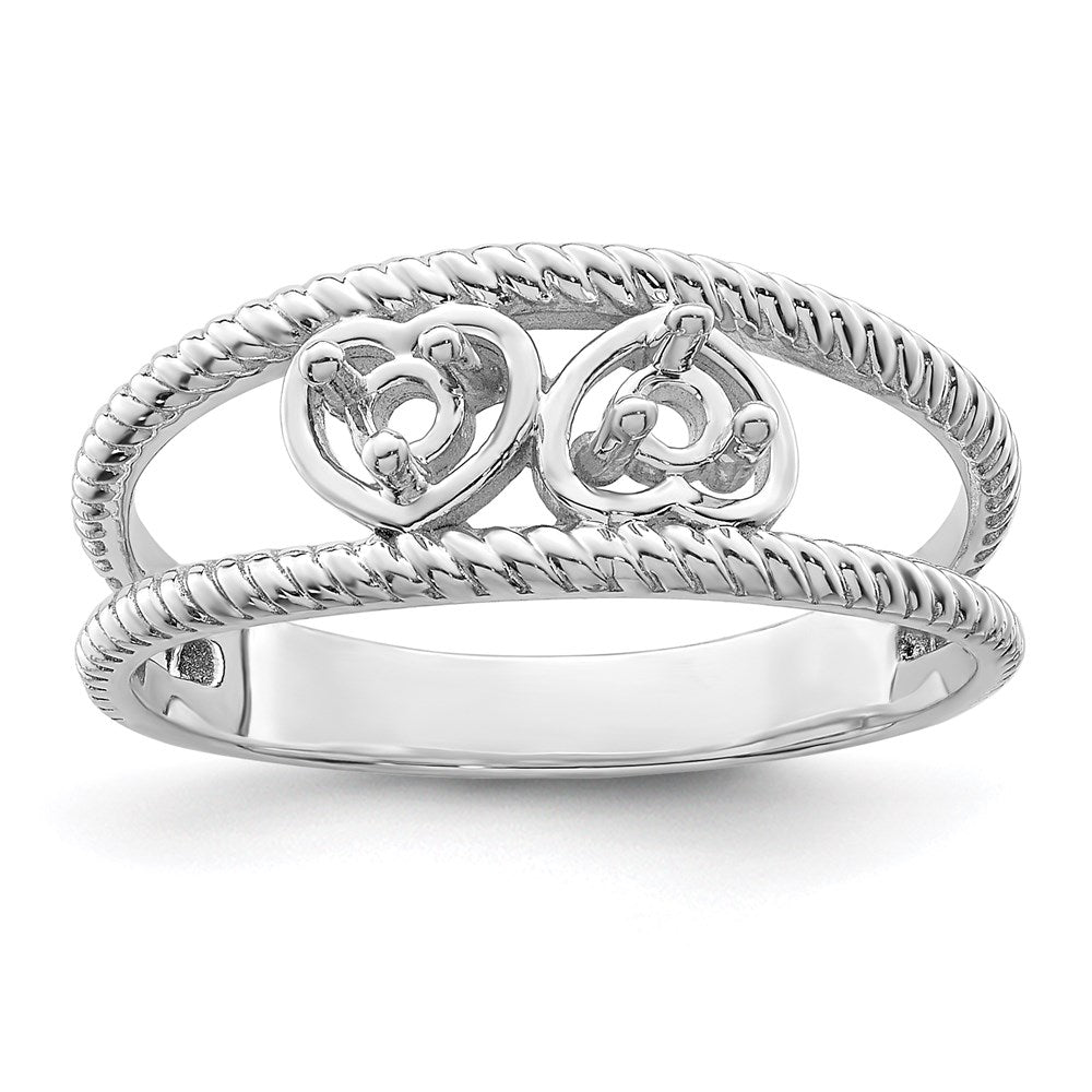 Sterling Silver Rhodium-plated Synthetic Family Jewelry Ring