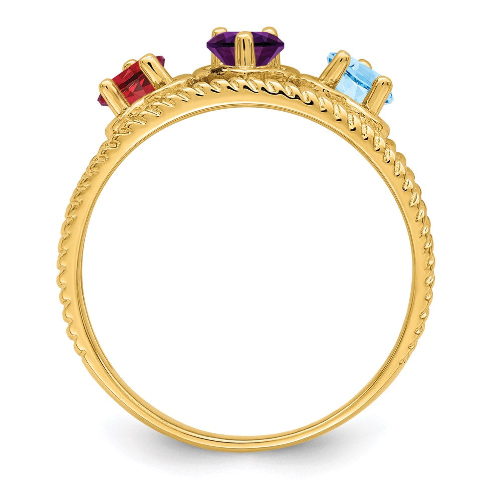 14k Synthetic Family Jewelry Ring