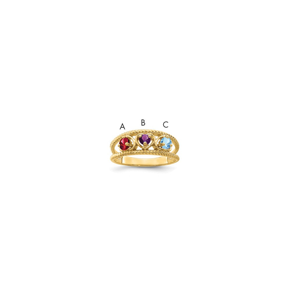 14k Synthetic Family Jewelry Ring