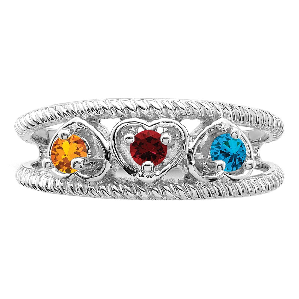 14k White Gold Genuine Family Jewelry Ring