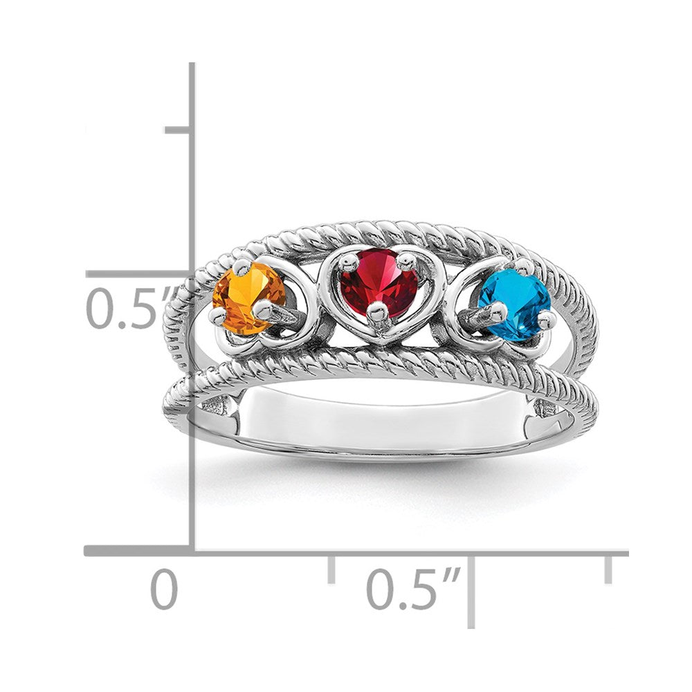 14k White Gold Genuine Family Jewelry Ring