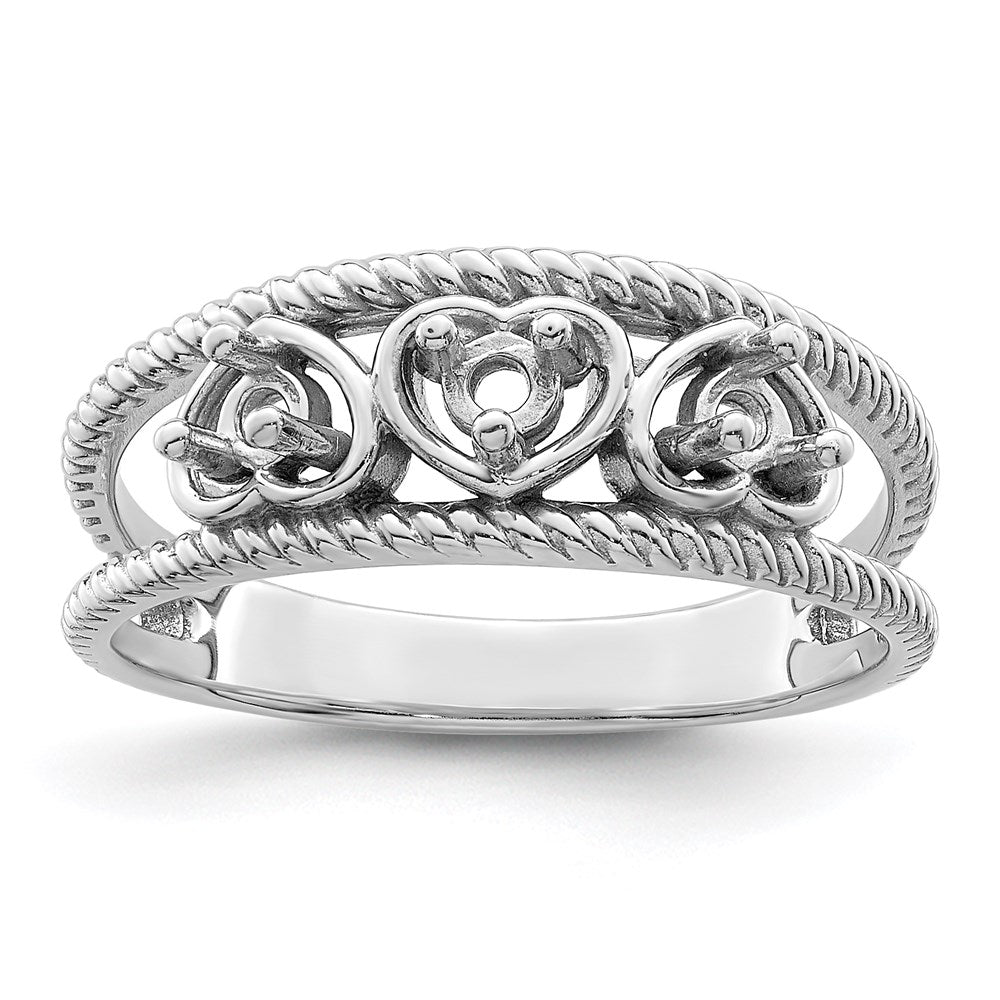 Sterling Silver Rhodium-plated Synthetic Family Jewelry Ring