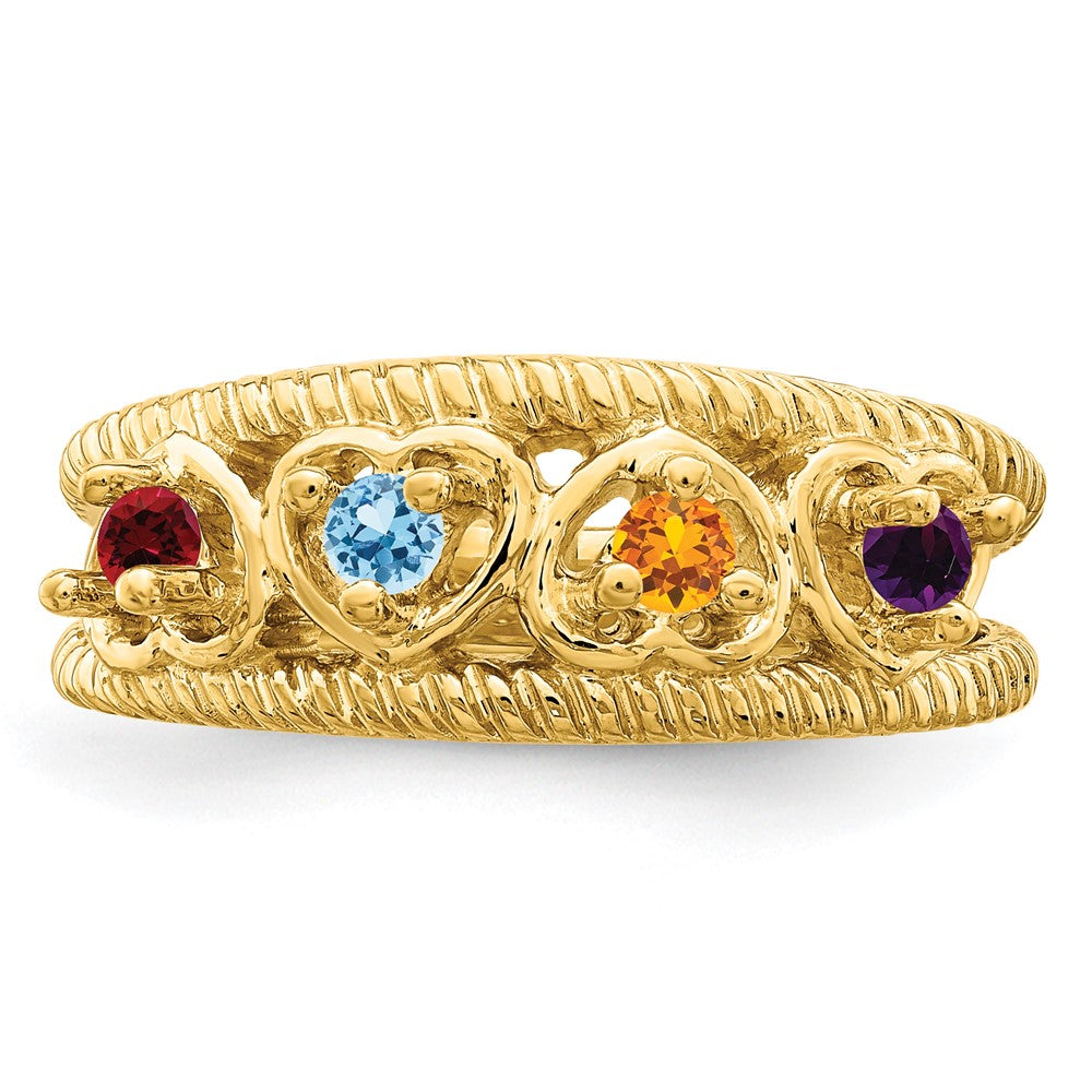 14k Synthetic Family Jewelry Ring
