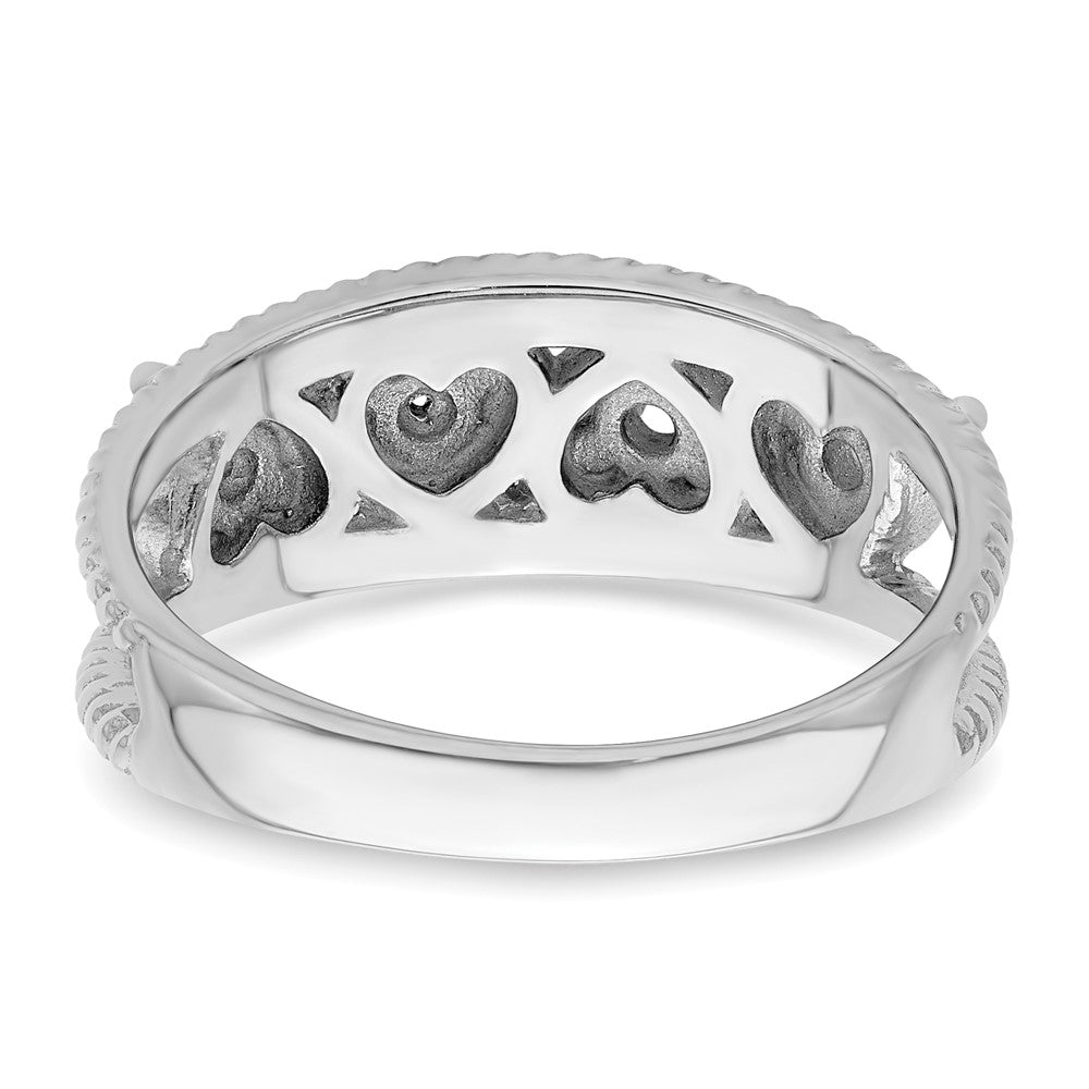 Sterling Silver Rhodium-plated Synthetic Family Jewelry Ring
