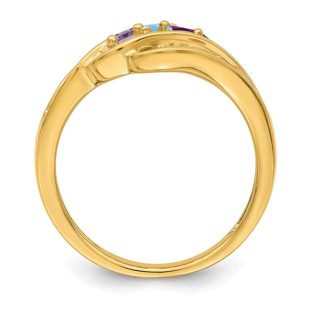 14k Synthetic Family Jewelry Ring