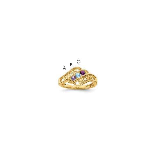 14k Synthetic Family Jewelry Ring