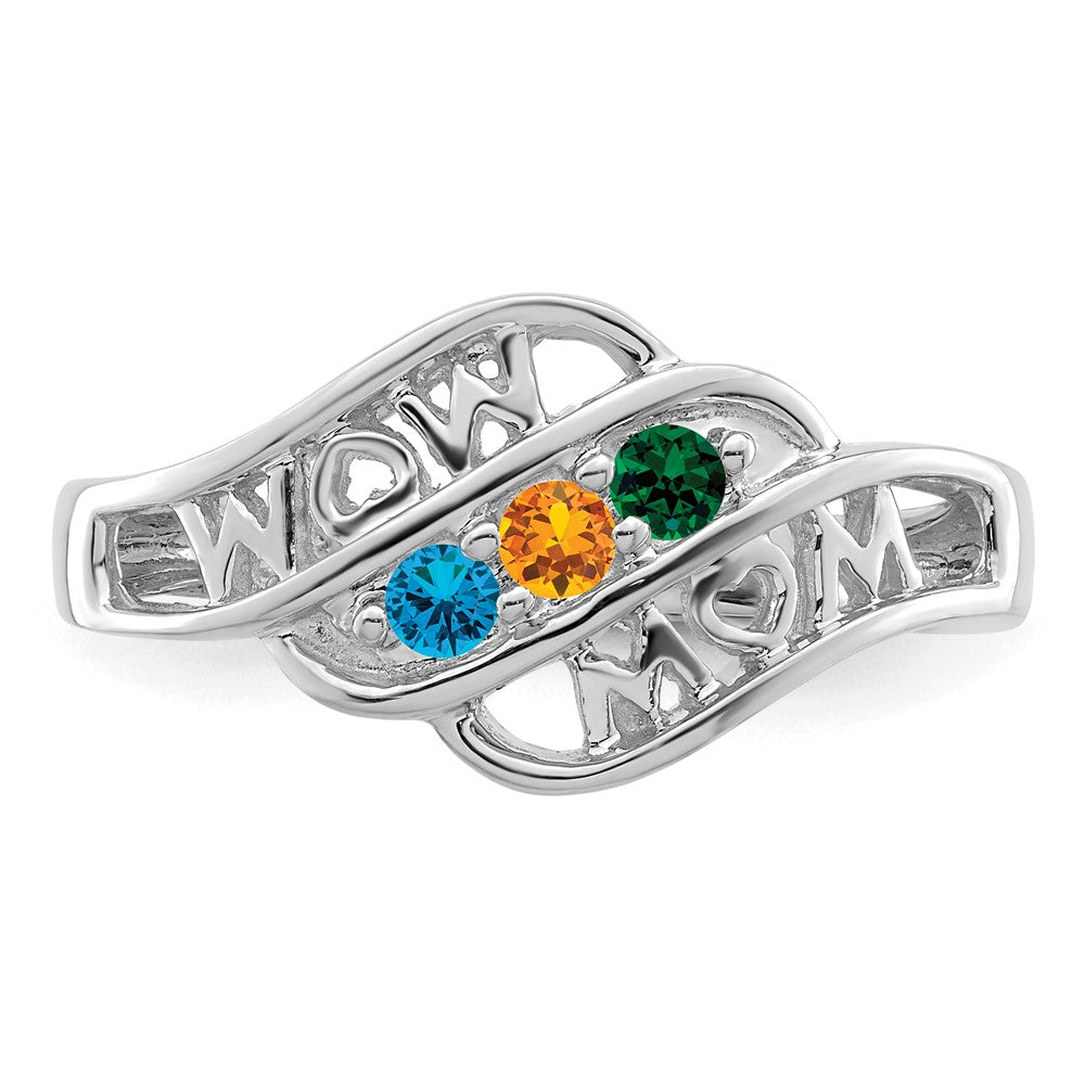 14k White Gold Genuine Family Jewelry Ring