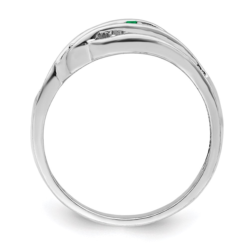 Sterling Silver Rhodium-plated Synthetic Family Jewelry Ring