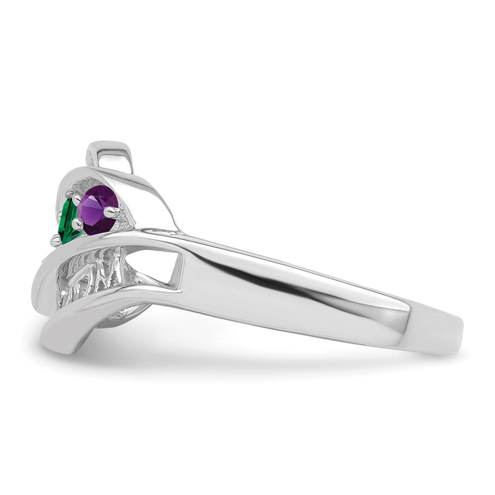 14k White Gold Genuine Family Jewelry Ring