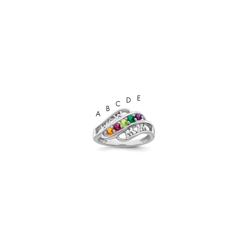 14k White Gold Genuine Family Jewelry Ring