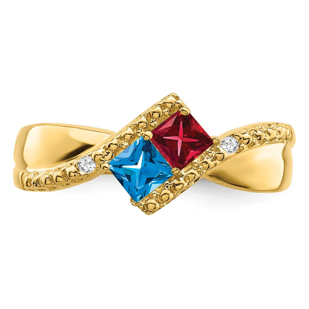 14k Synthetic Family Jewelry Ring