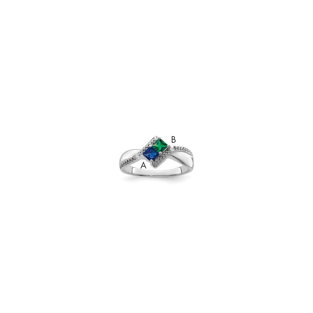 14k White Gold Genuine Family Jewelry Ring