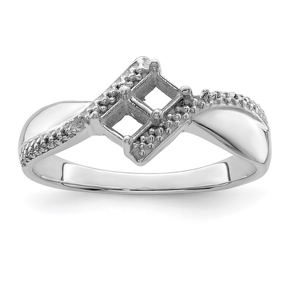 Sterling Silver Rhodium-plated Synthetic 2 Stone Mother's Ring