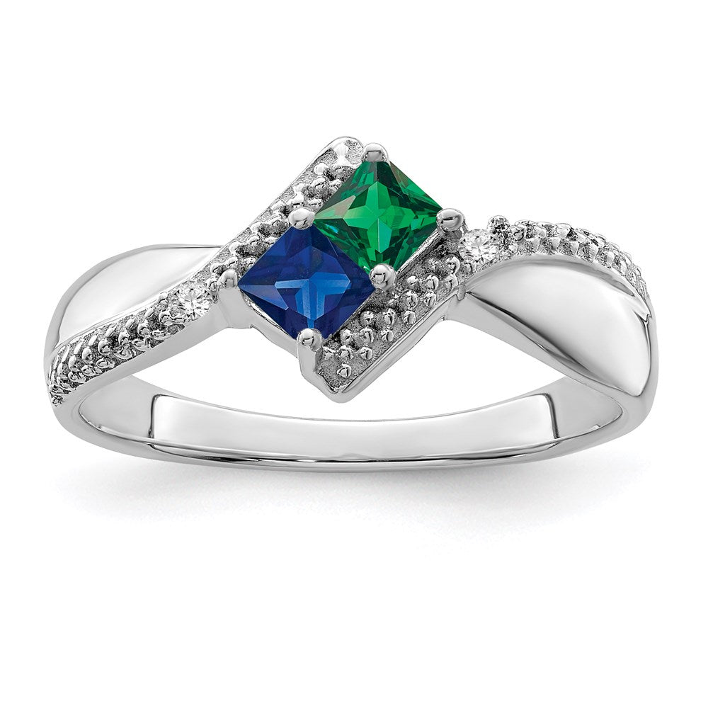 14k White Gold Genuine Family Jewelry Ring