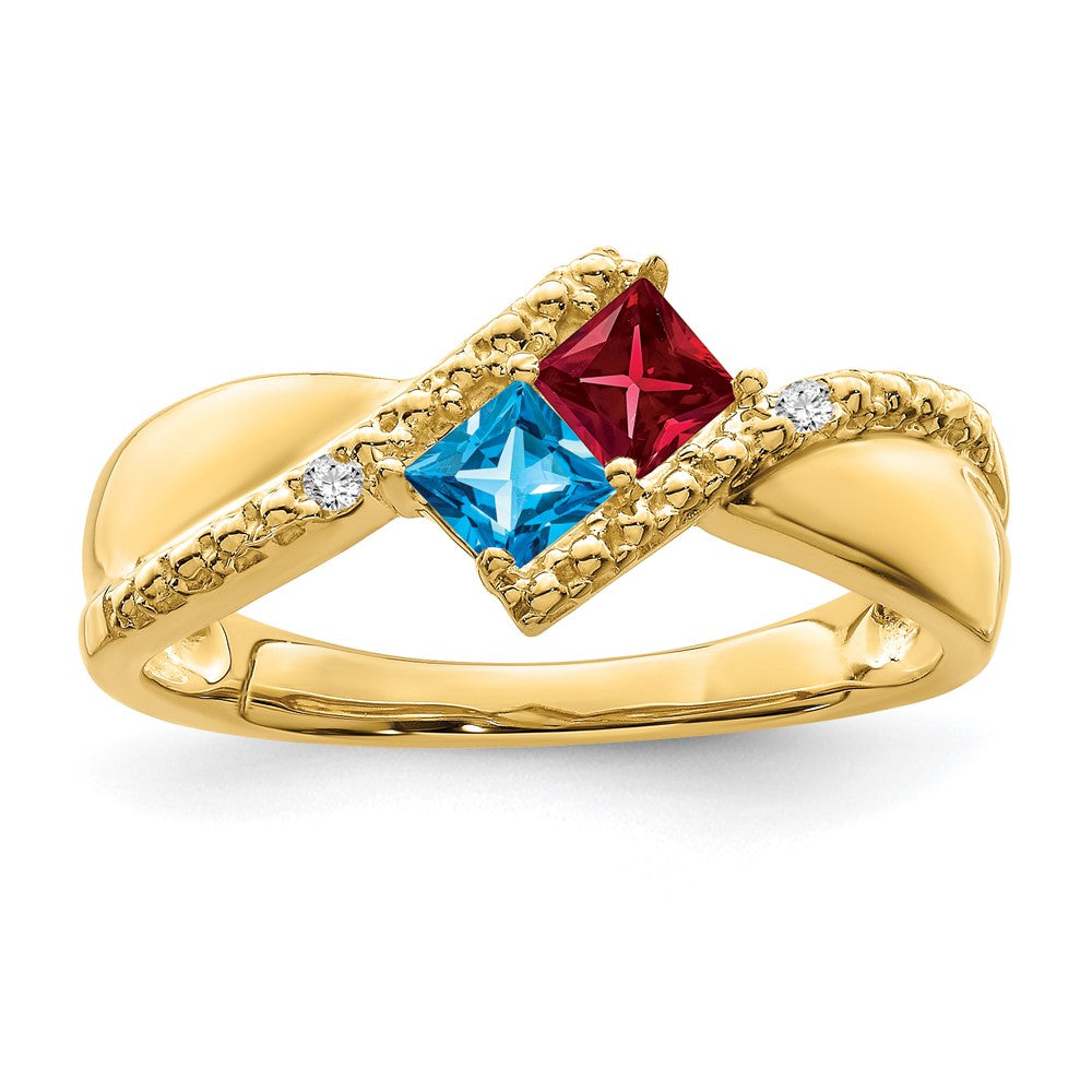 14k Synthetic Family Jewelry Ring
