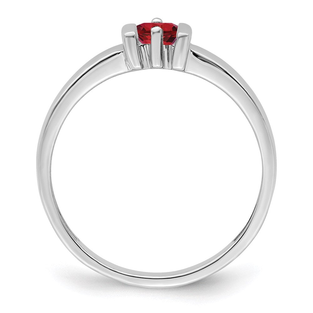 14k White Gold Genuine 1 Stone Mother's Ring