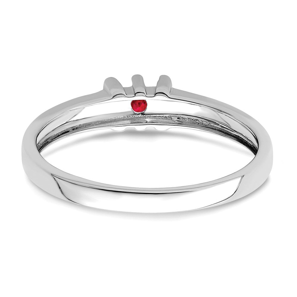 14k White Gold Genuine 1 Stone Mother's Ring