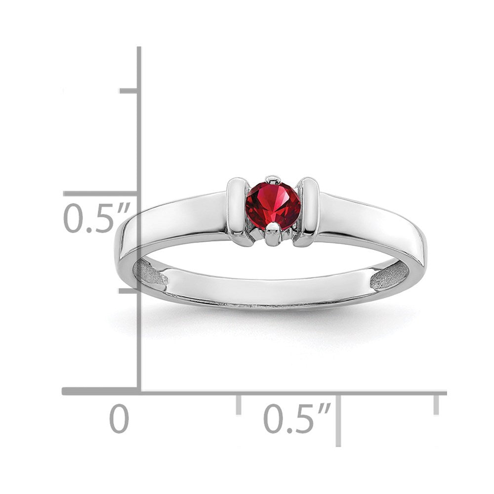14k White Gold Synthetic Family Jewelry Ring