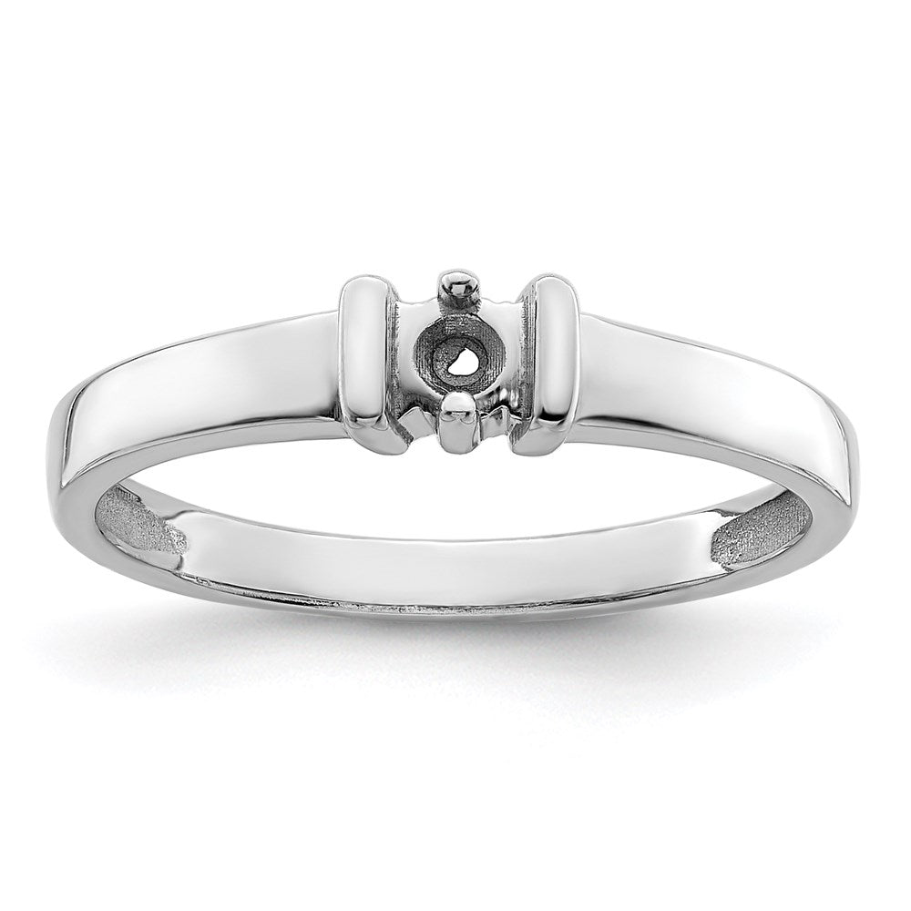 14k White Gold Genuine 1 Stone Mother's Ring