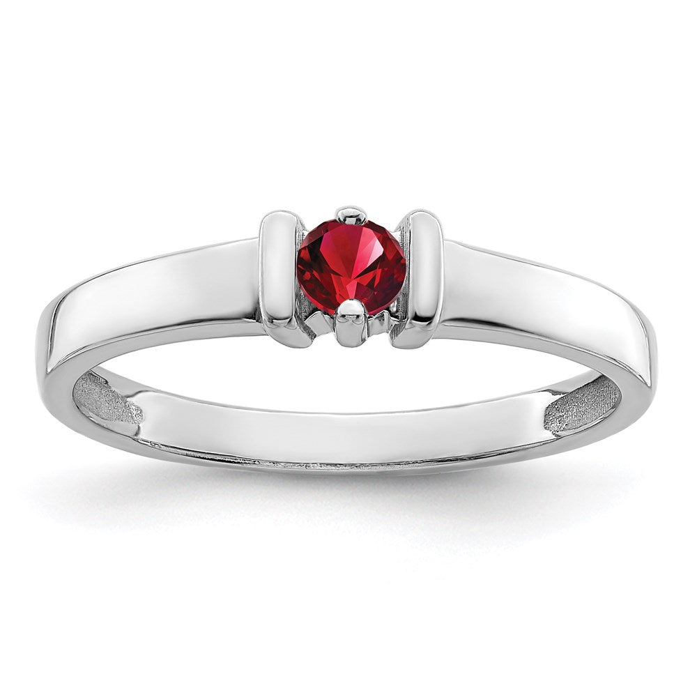 14k White Gold Synthetic Family Jewelry Ring