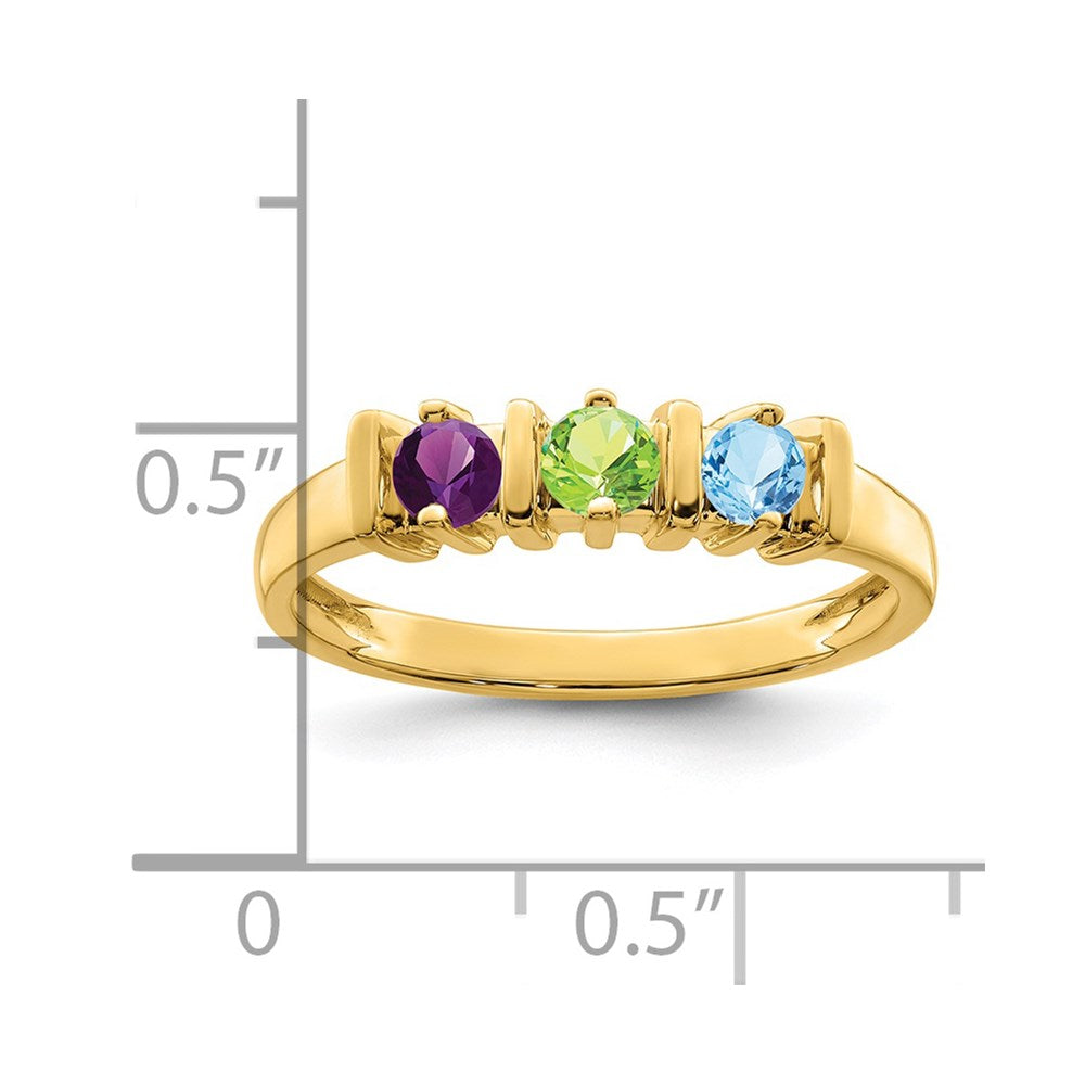 14k Synthetic Family Jewelry Ring