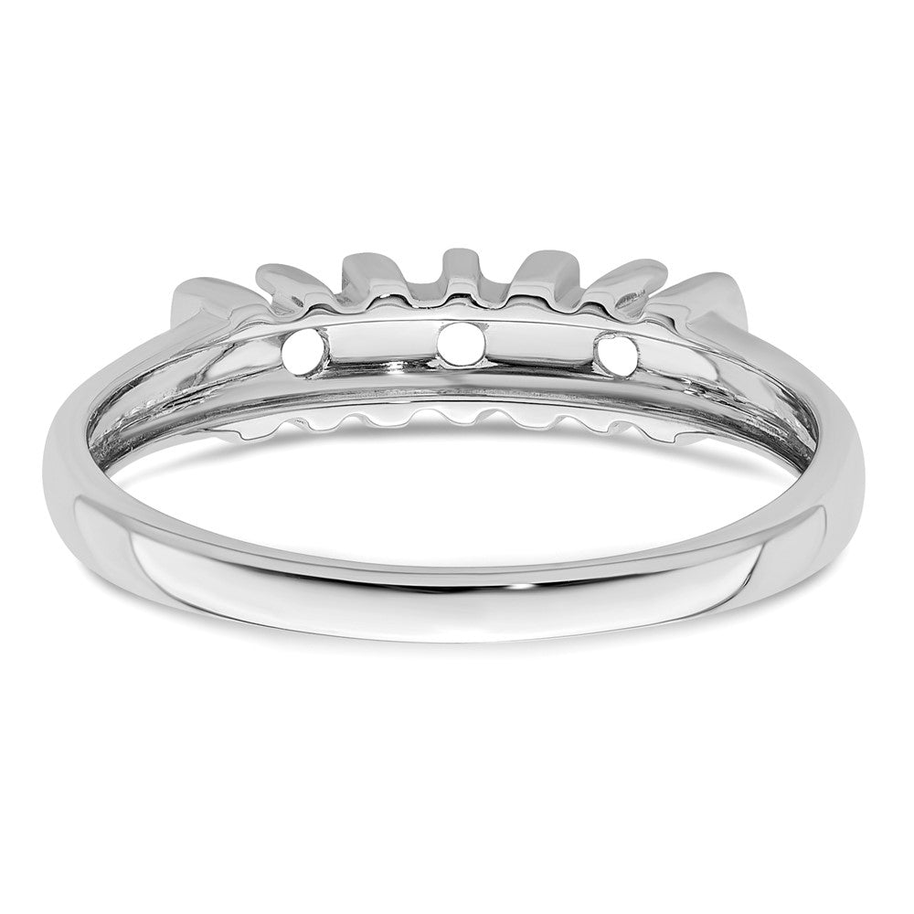 Sterling Silver Rhodium-plated Synthetic 3 Stone Mother's Ring