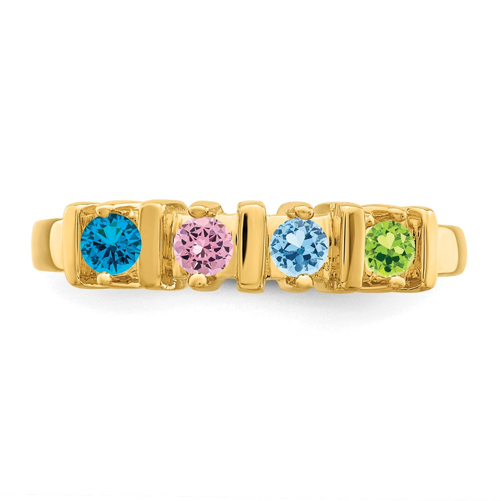 14k Synthetic Family Jewelry Ring