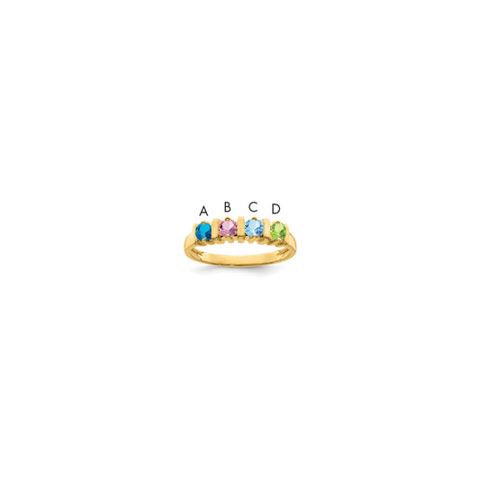 14k Synthetic Family Jewelry Ring