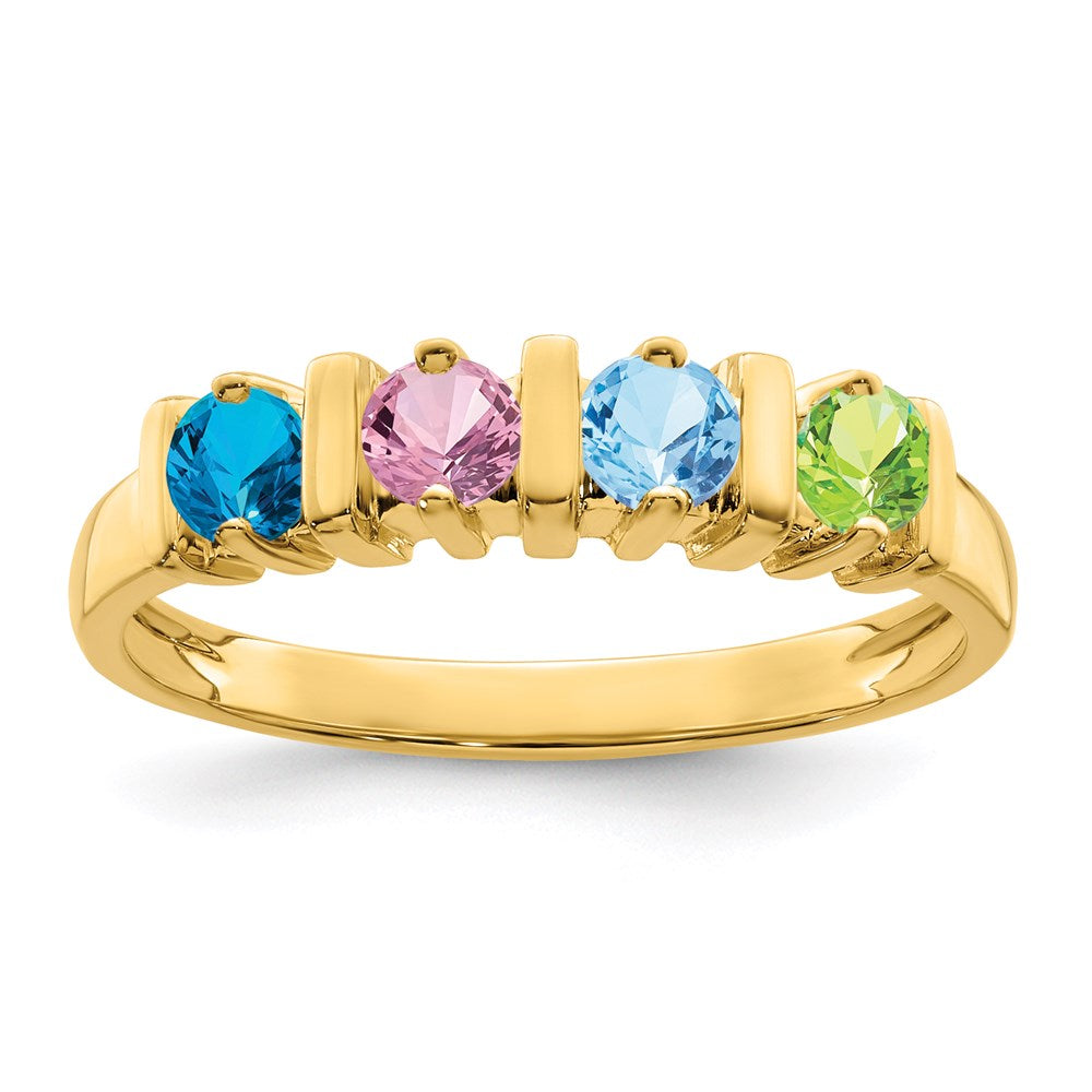 14k Synthetic Family Jewelry Ring