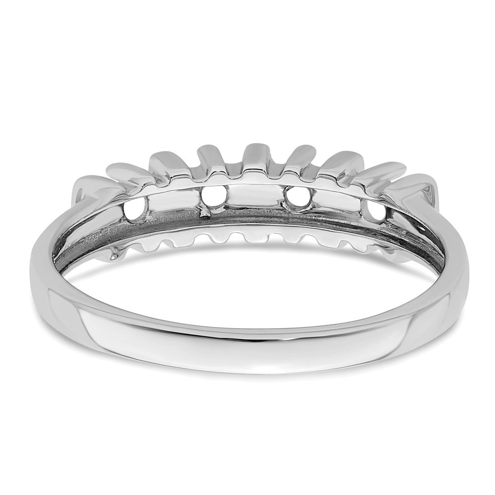 Sterling Silver Rhodium-plated Synthetic 4 Stone Mother's Ring
