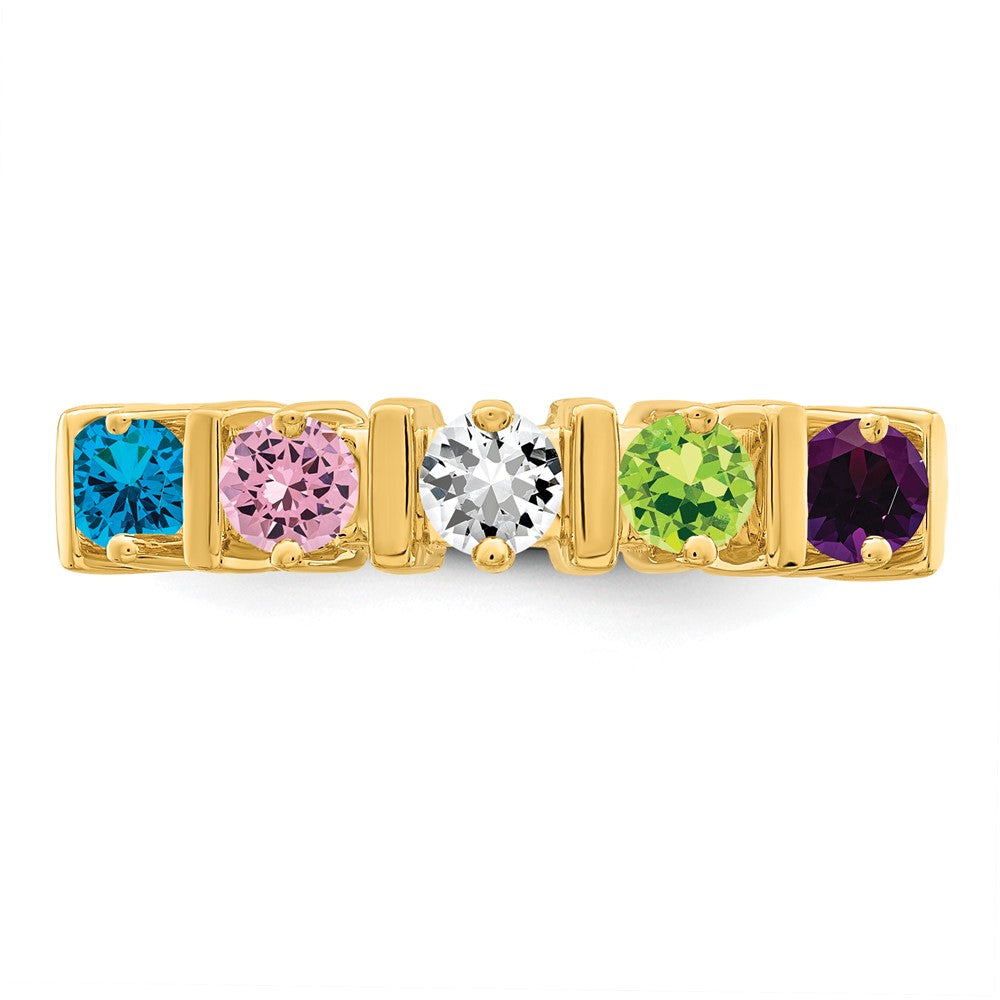 14k Genuine 5 Stone Mother's Ring