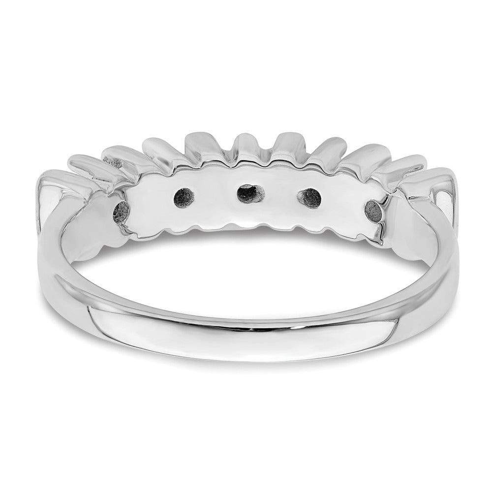 Sterling Silver Rhodium-plated Synthetic 5 Stone Mother's Ring