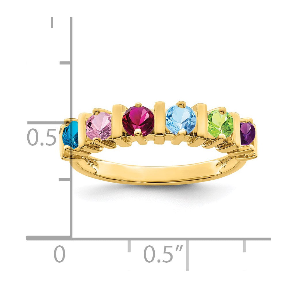 14k Synthetic Family Jewelry Ring