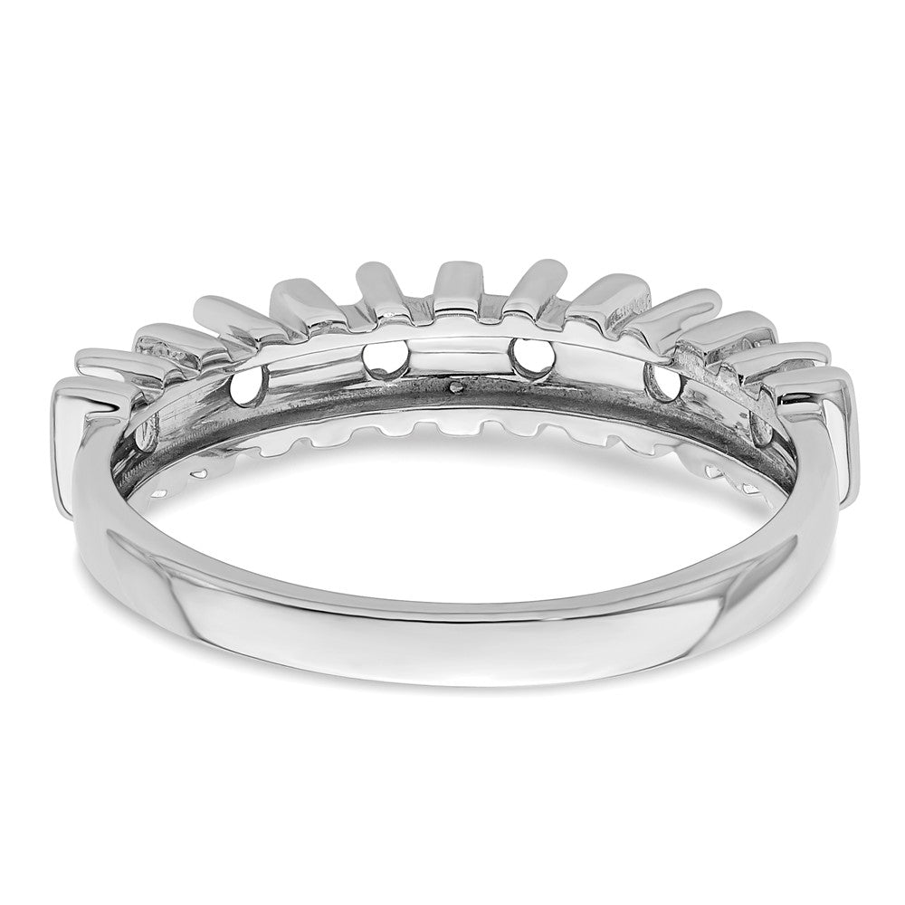 Sterling Silver Rhodium-plated Synthetic 6 Stone Mother's Ring