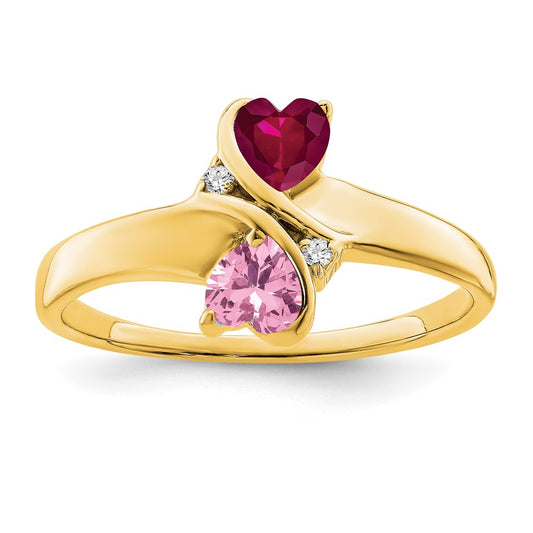 14k Synthetic Family Jewelry Ring