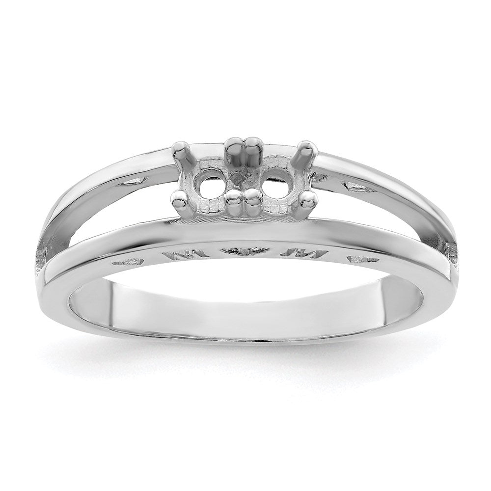 Sterling Silver Rhodium-plated 3mm Synthetic Family Jewelry Ring