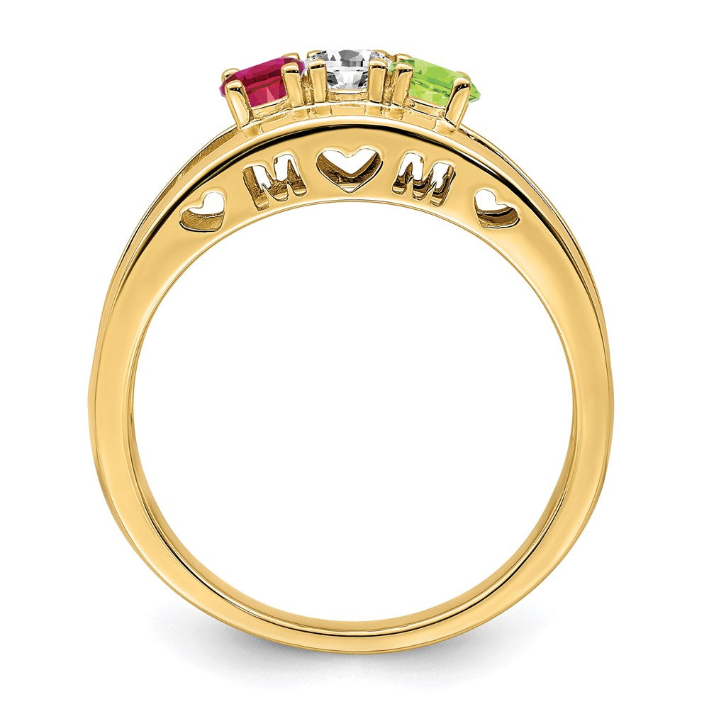 14k 3mm Synthetic Family Jewelry Ring