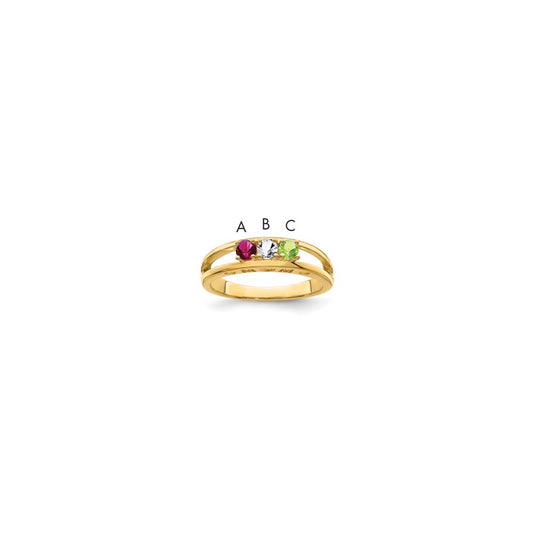 14k 3mm Synthetic Family Jewelry Ring