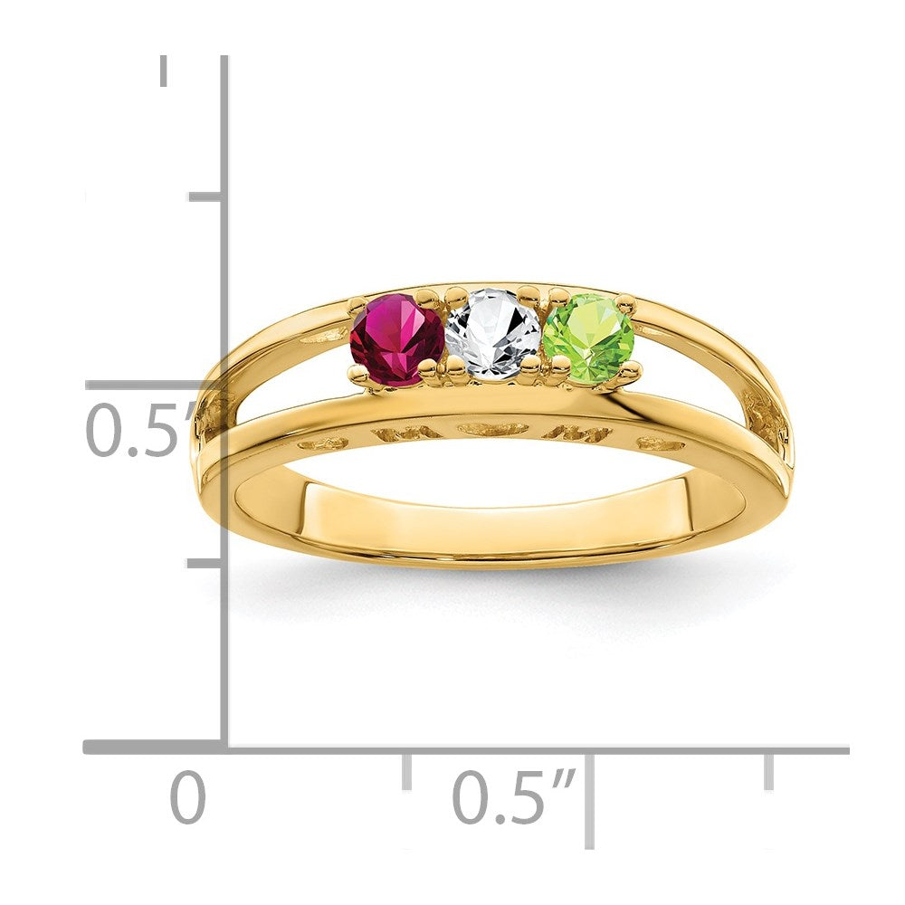 14k 3mm Synthetic Family Jewelry Ring