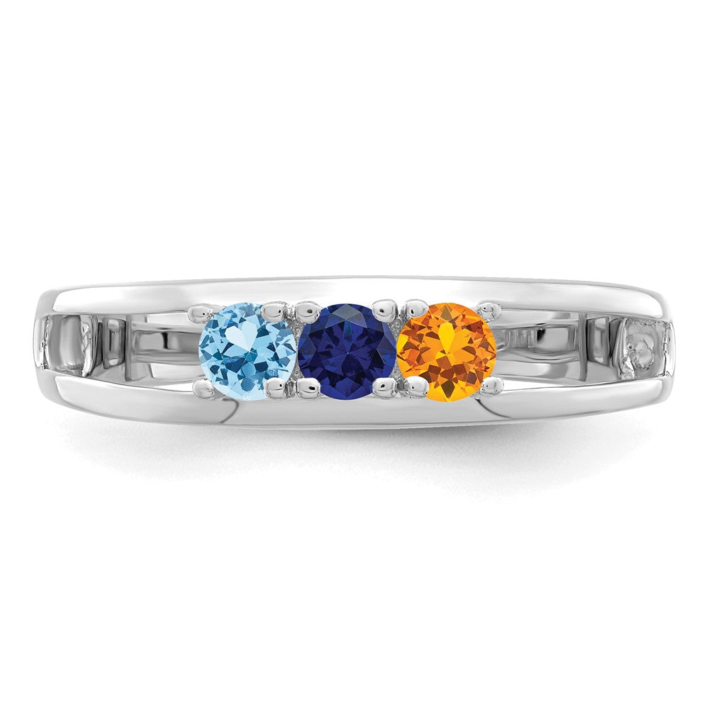 14k White Gold 3mm Genuine Family Jewelry Ring