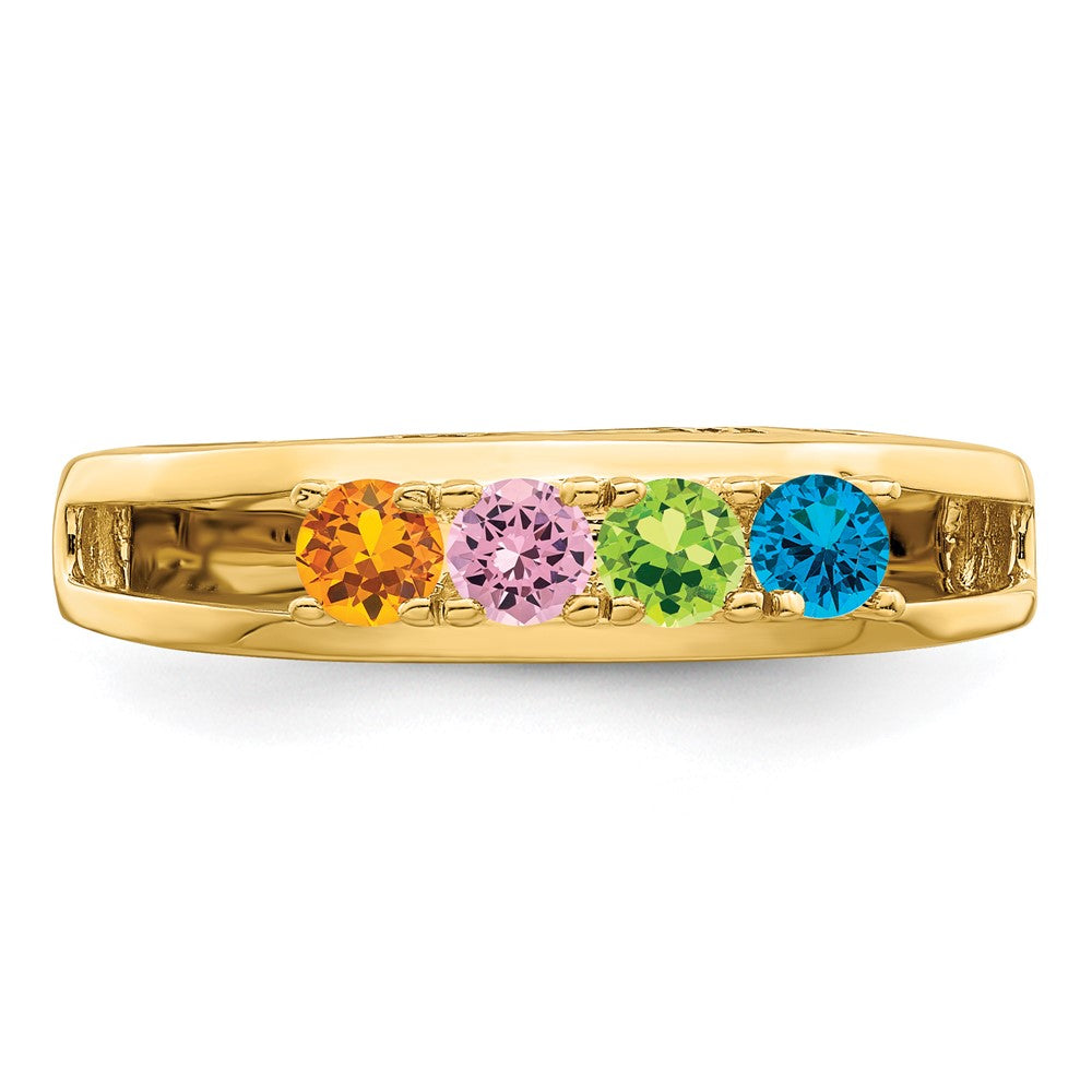 14k 3mm Synthetic Family Jewelry Ring