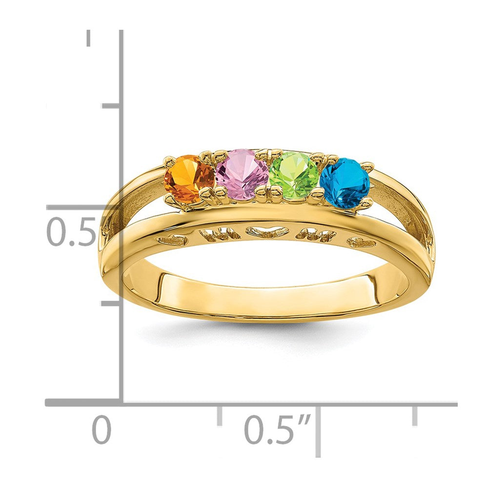 14k 3mm Synthetic Family Jewelry Ring
