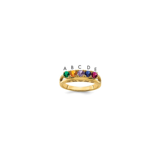 14k 3mm Synthetic Family Jewelry Ring