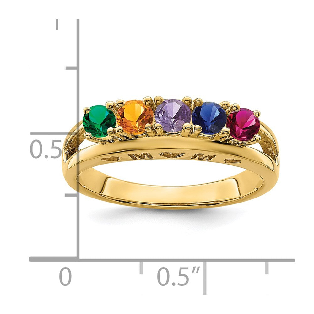 14k 3mm Synthetic Family Jewelry Ring