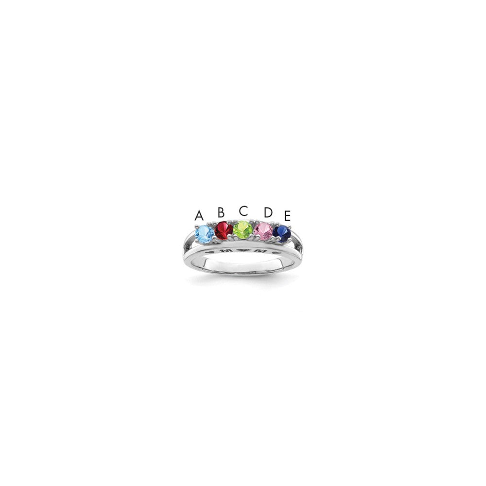 14k White Gold 3mm Synthetic Family Jewelry Ring