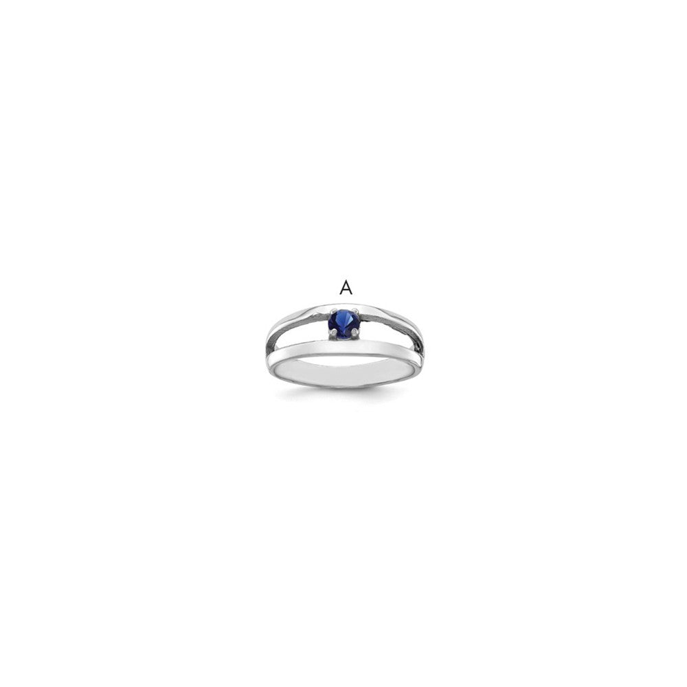 Sterling Silver Rhodium-plated Synthetic Family Jewelry Ring