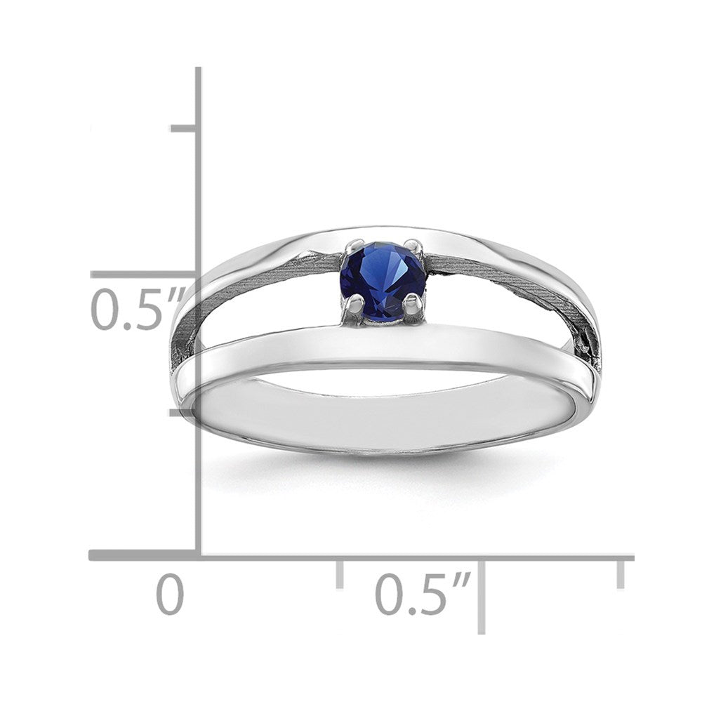 Sterling Silver Rhodium-plated Synthetic Family Jewelry Ring