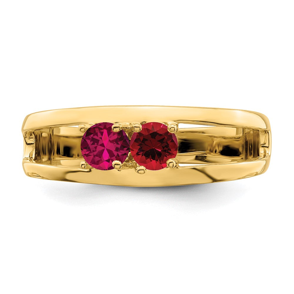 14k Genuine 2 Stone Mother's Ring