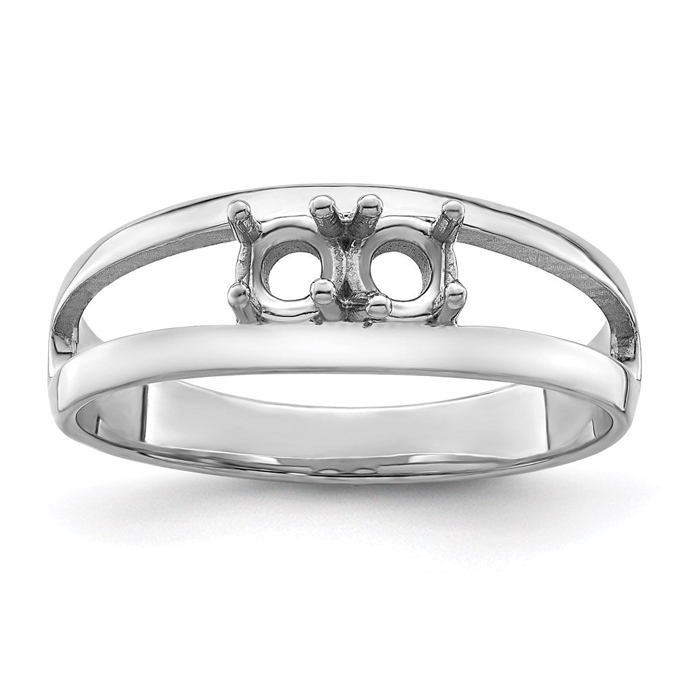 Sterling Silver Rhodium-plated Synthetic 2 Stone Mother's Ring