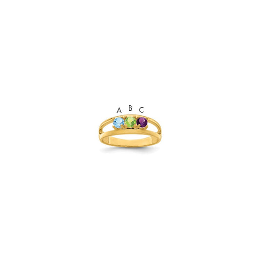 14k Synthetic Family Jewelry Ring